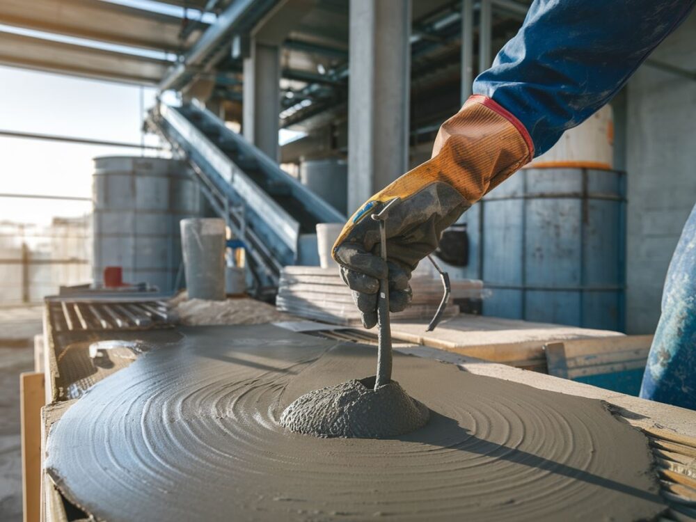 0Beton wodoszczelny na etapie mieszania i formowania