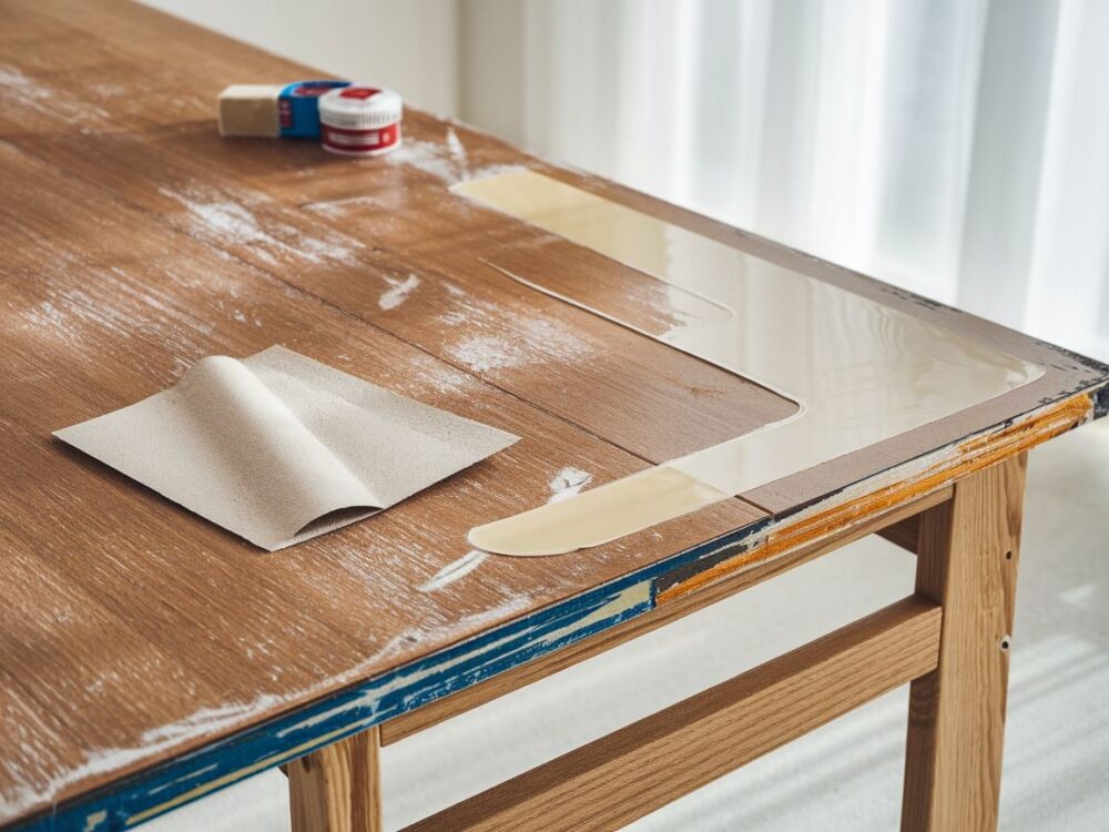 0Krok po kroku odnawianie stołu z okleiną