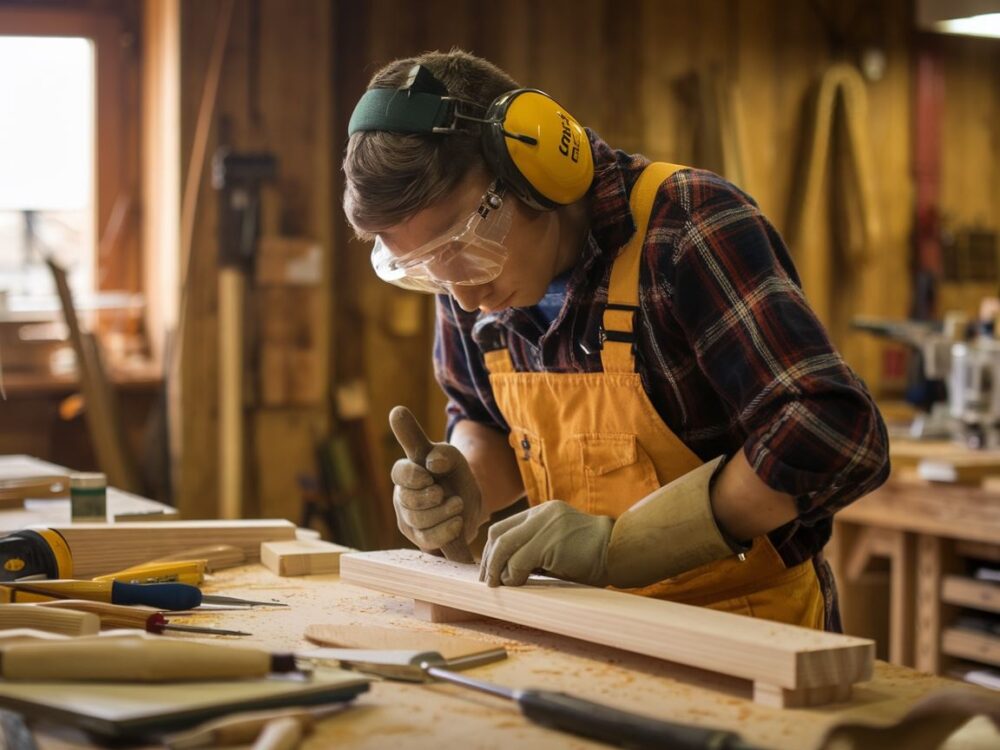 0Produkcja mebli w warsztacie stolarskim z udziałem pomocnika