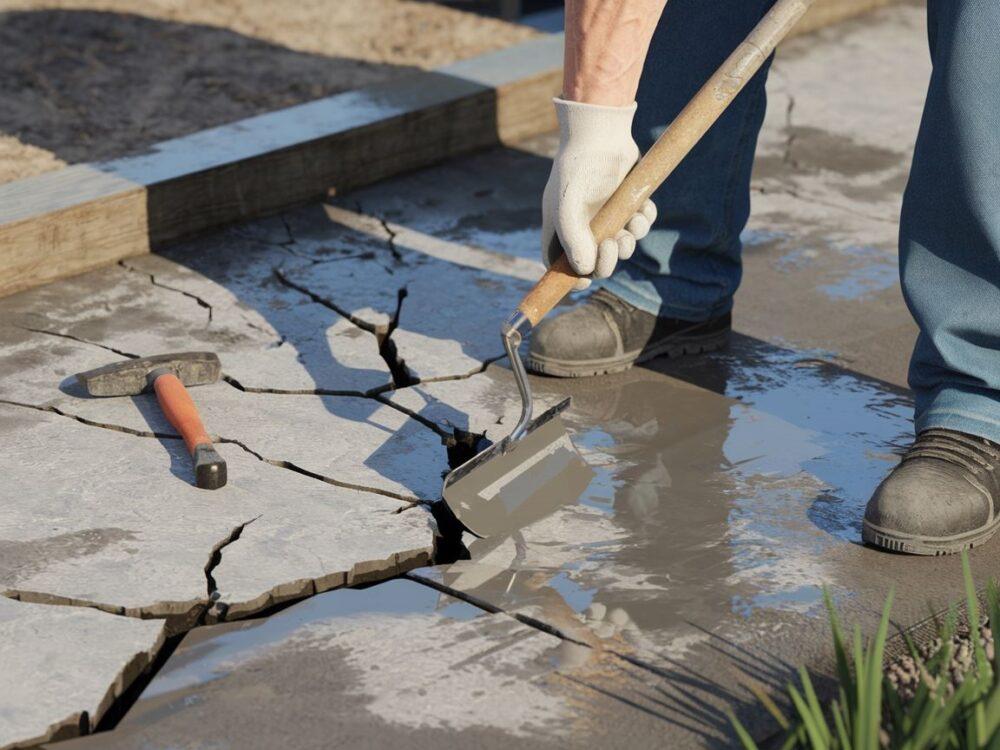 Betonowa powierzchnia po naprawie