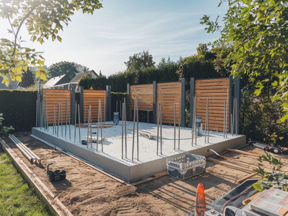 Betonowy fundament pod ogrodzenie Joniec