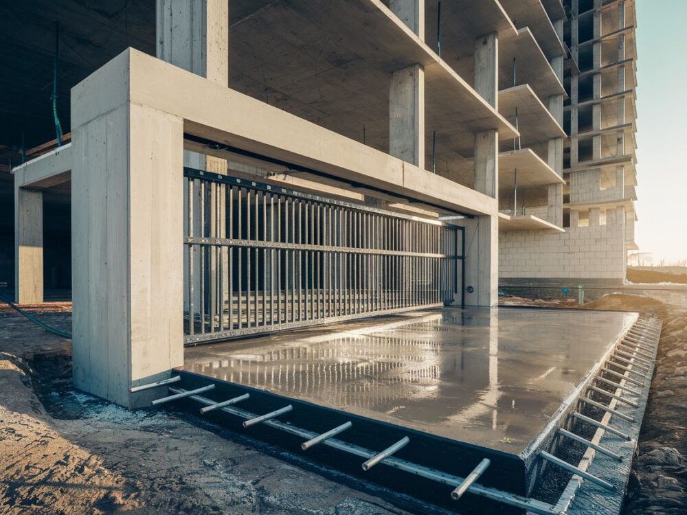 Budowa fundamentu pod bramę na posesji