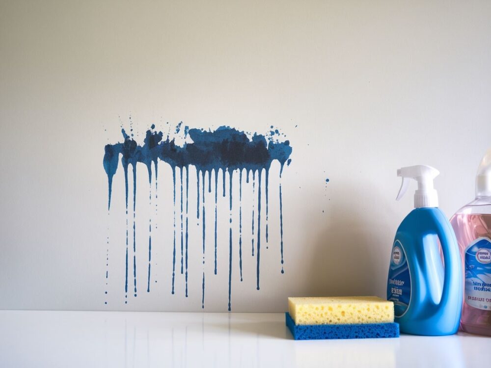 Czyszczenie ściany z plamy po długopisie