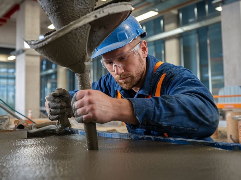 Detale mieszania cementu i dodatków hydrofobowych