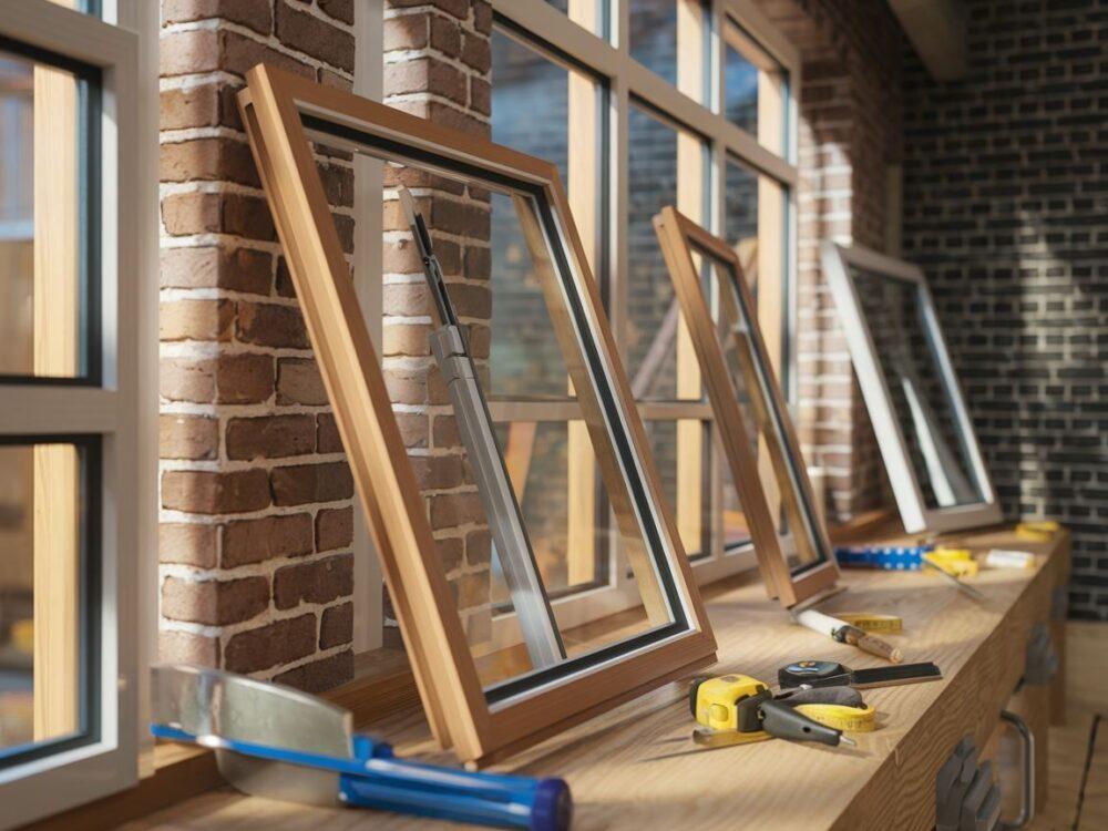 Elegancka konstrukcja okna z drewna