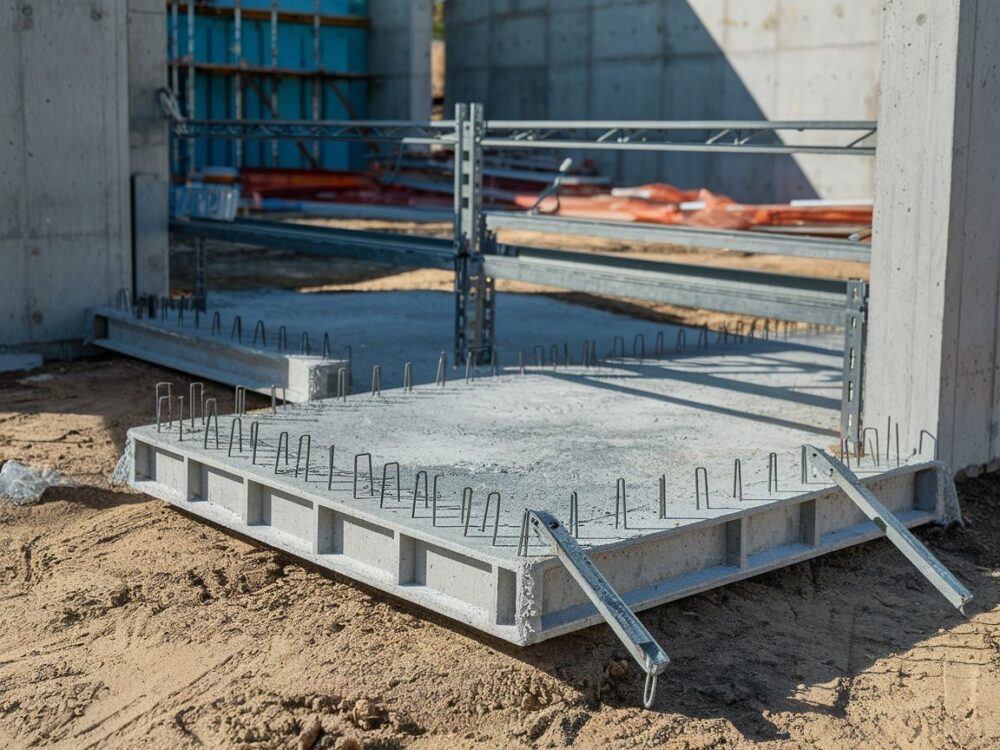 Fundament betonowy przygotowany pod bramę