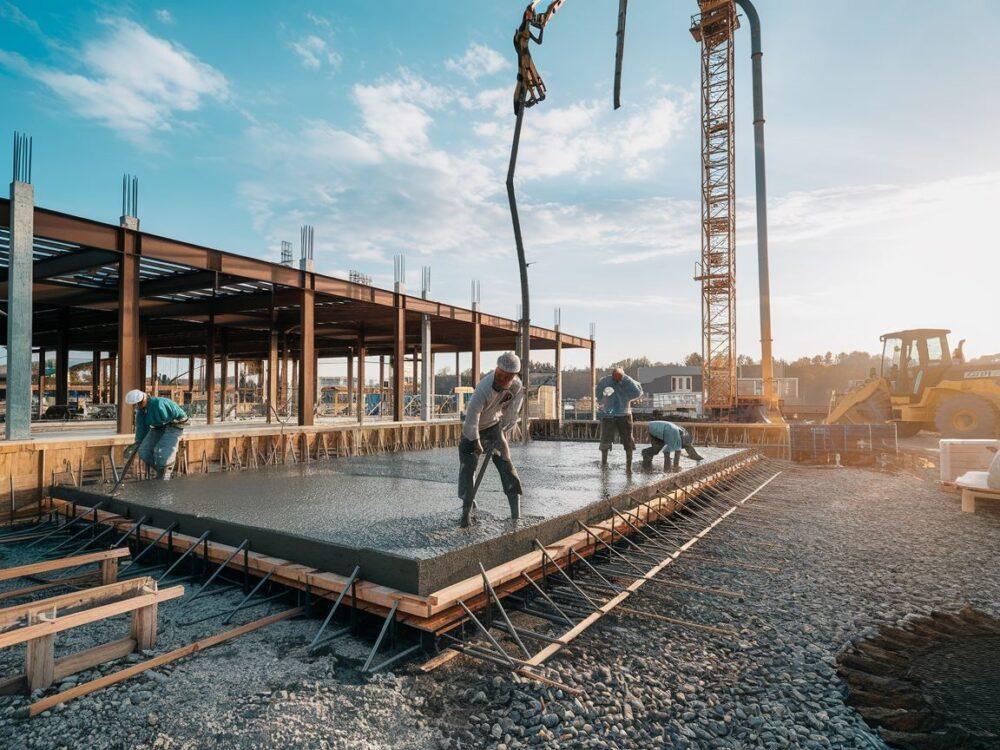 Fundamenty w trakcie budowy