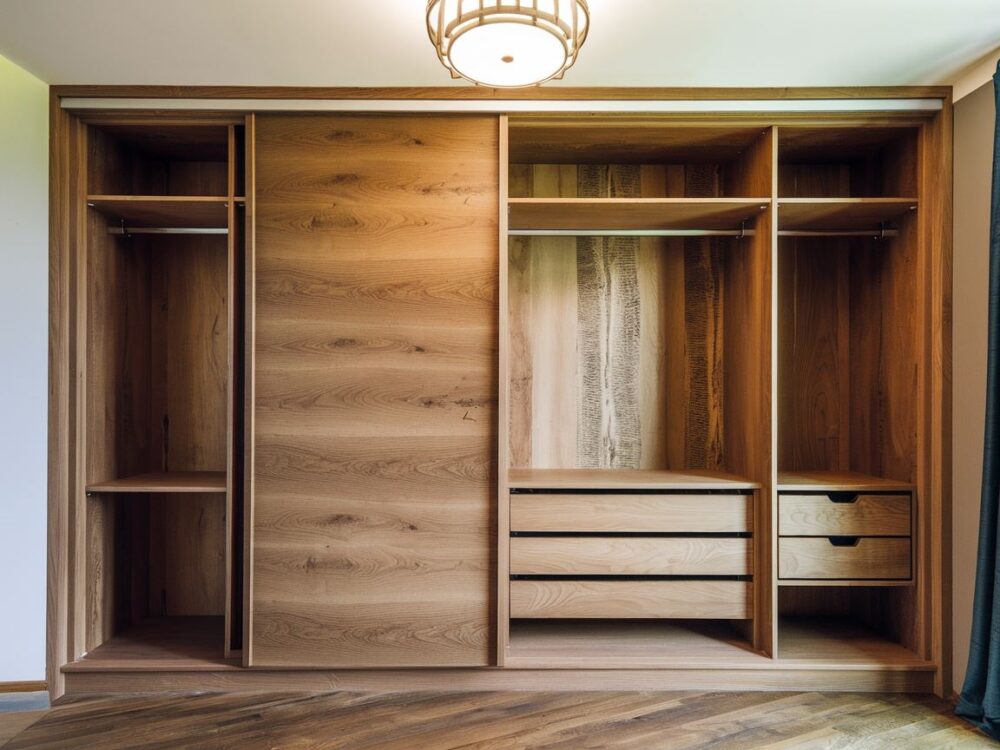 Funkcjonalna szafa na wymiar w sypialni z jasnym wystrojem