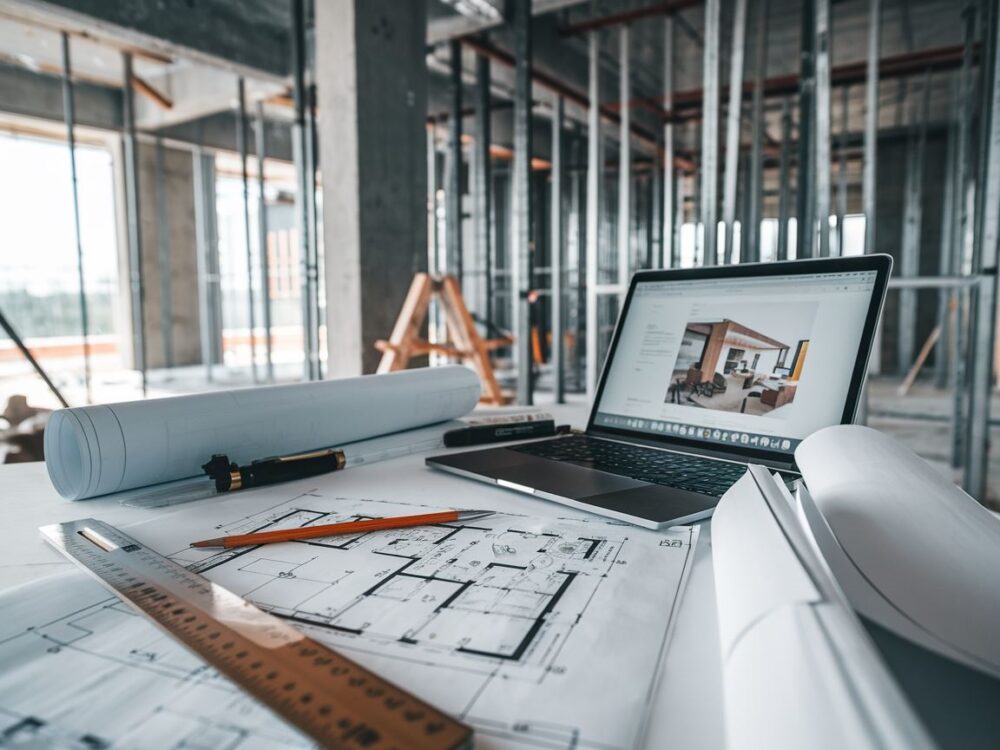 Inspektor nadzorujący prace budowlane na miejscu