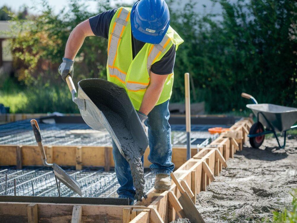 Instalacja obrzeży z betonu w ogrodzie