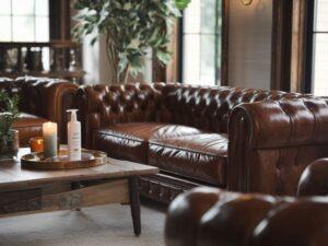 Konserwacja skórzanej sofy za pomocą mikrofibry