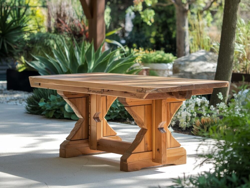 Konstrukcja nóg stołu z kantówek drewnianych