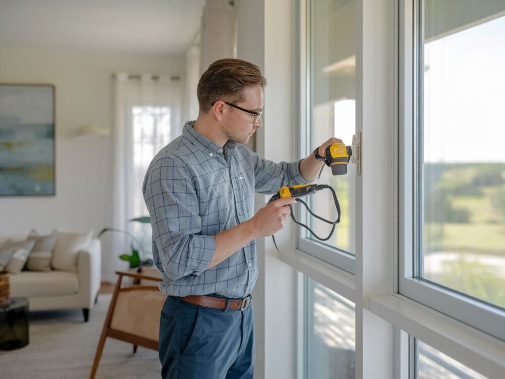Kontrola uszczelki okiennej w świetle dziennym