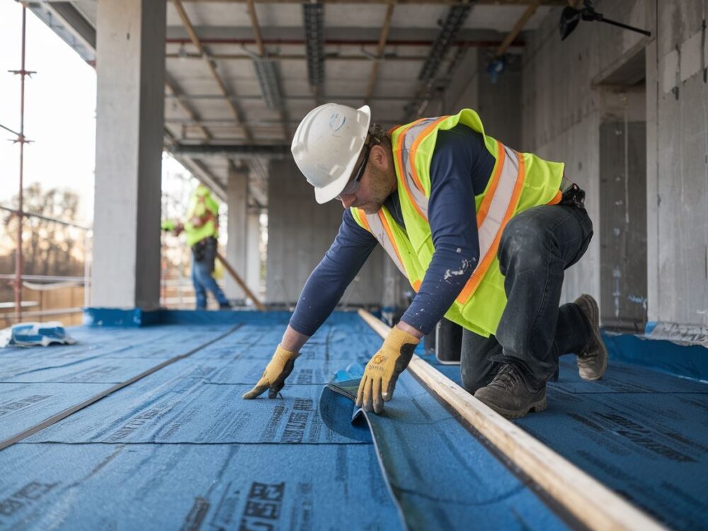 Montaż papy na fundament
