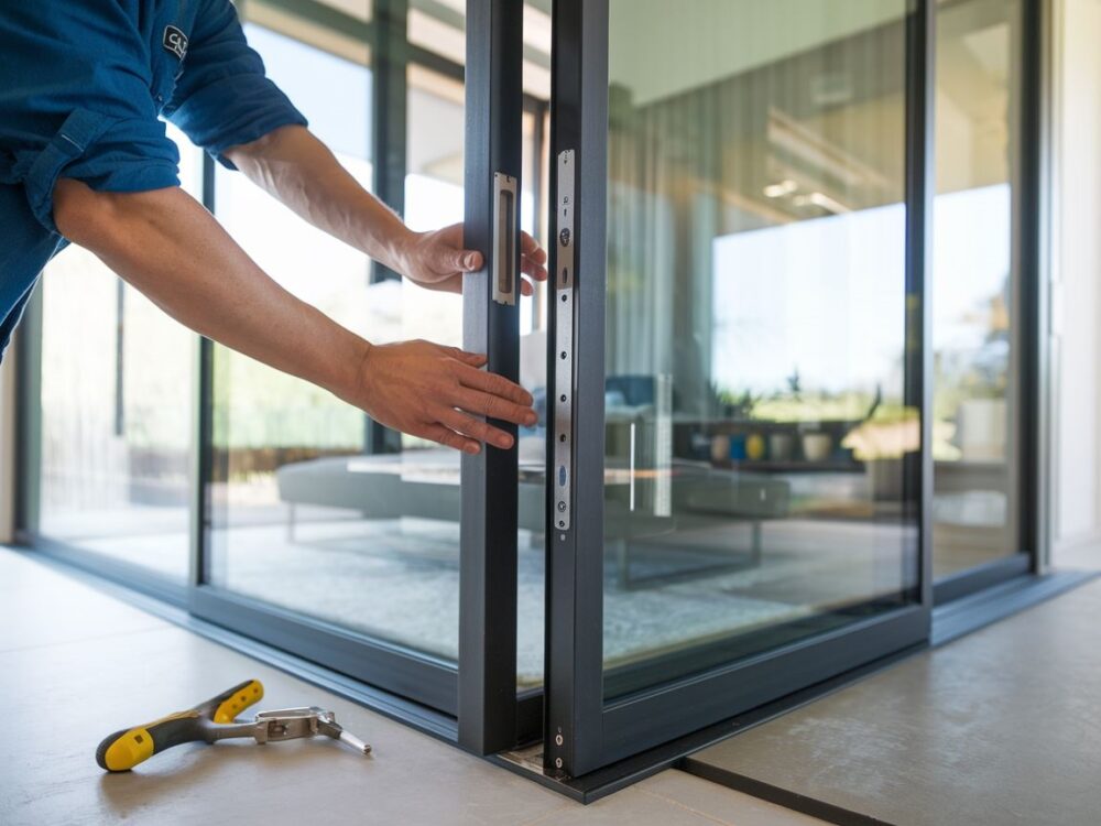 Montaż samodomykacza do drzwi przesuwnych