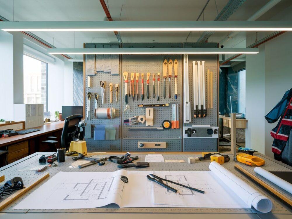 Narzędzia do budowy tablicy na stole roboczym