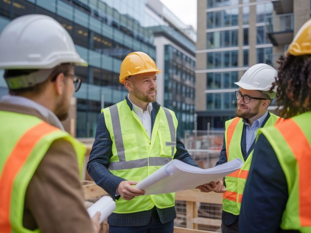 Osoba nadzorująca prace na placu budowy
