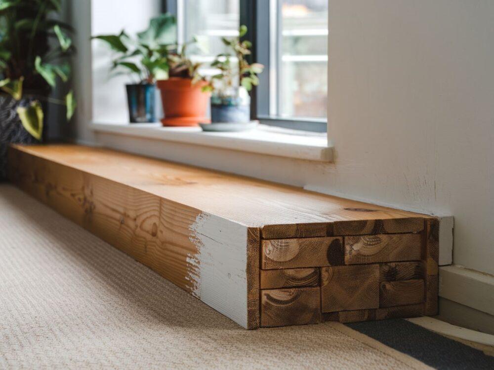 Parapet wykonany z paneli podłogowych w nowoczesnym stylu