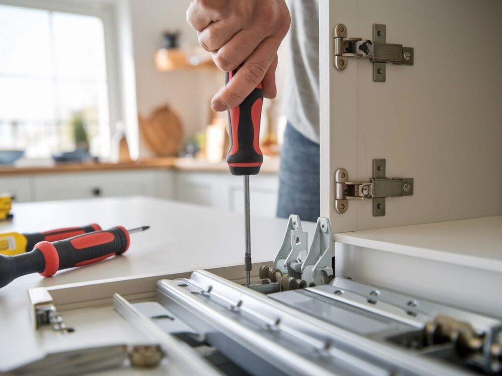 Podnoszenie drzwiczek za pomocą narzędzi