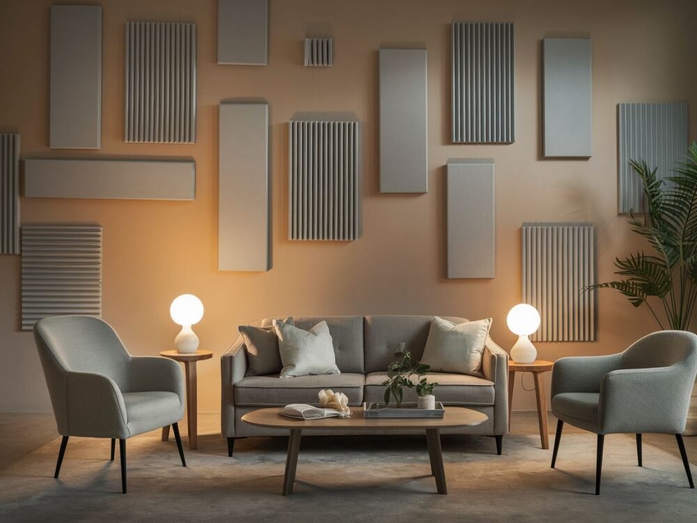 Proces montażu paneli akustycznych na ścianie