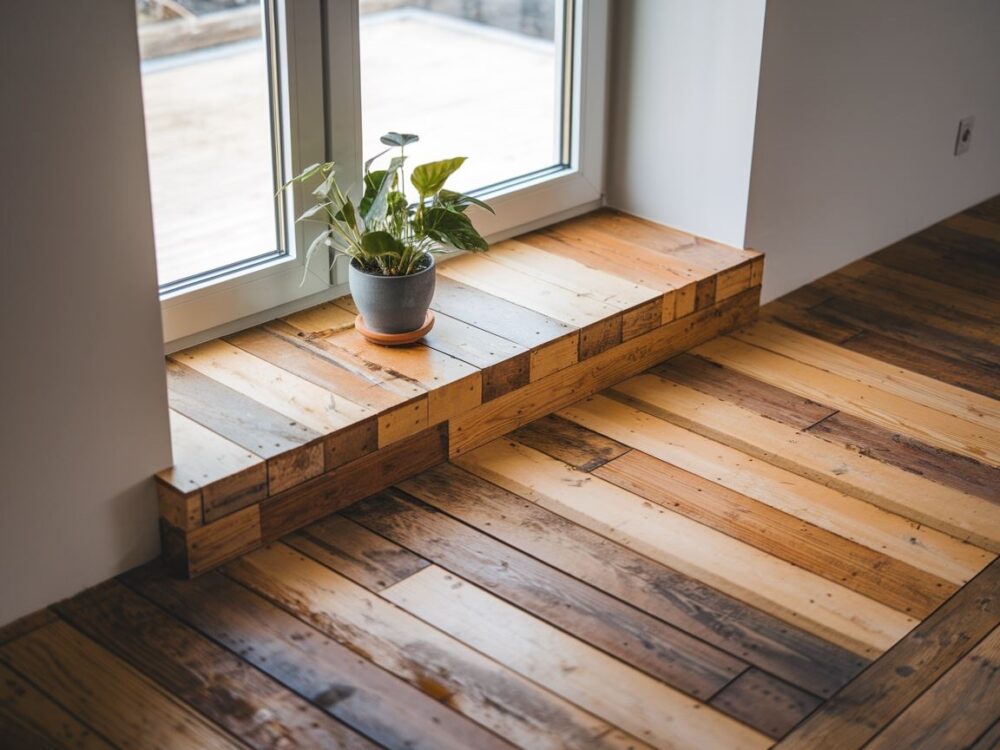 Proces montażu parapetu z paneli podłogowych