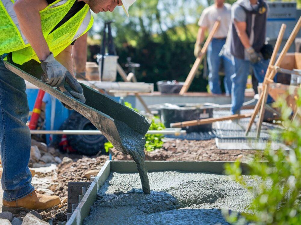 Proces układania betonowych obrzeży
