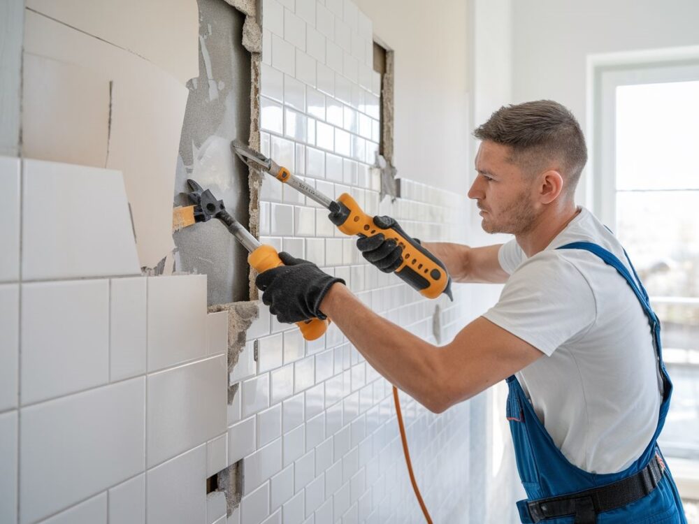 Proces zdejmowania płytek ze ściany krok po kroku