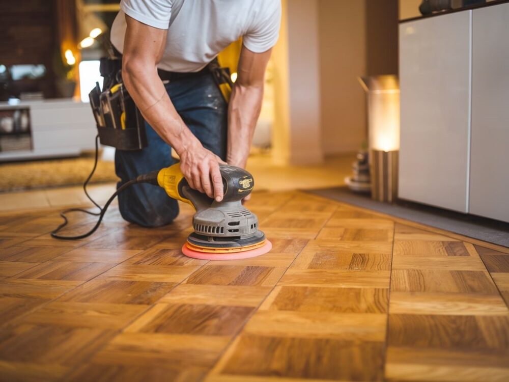 Profesjonalne narzędzia używane do cyklinowania parkietu