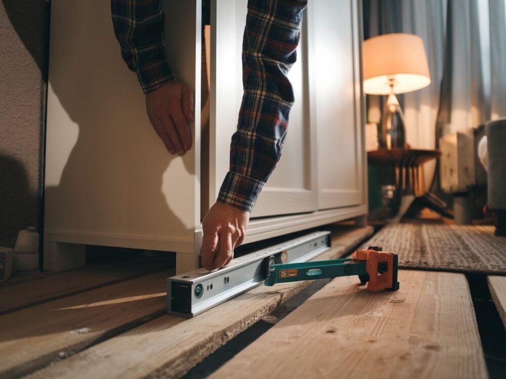 Szafa na krzywej podłodze w stylowym pomieszczeniu