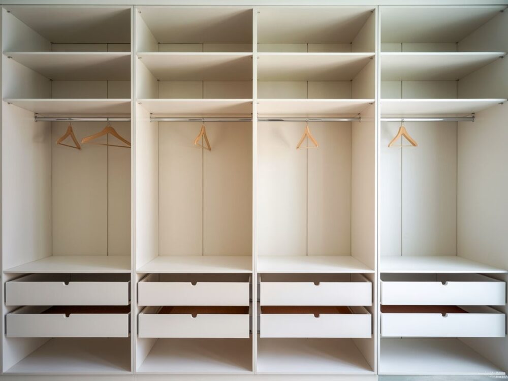 Szafa wnękowa bez pleców w przestronnym wnętrzu