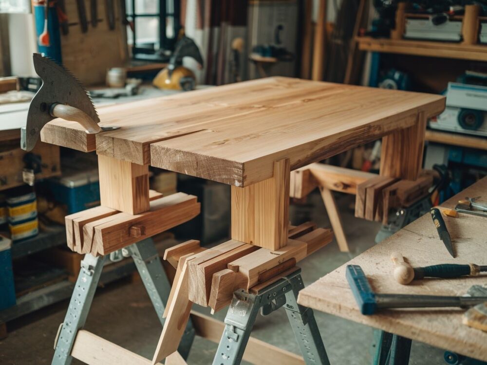 Użycie dłuta do wykończenia detali nóg stołowych