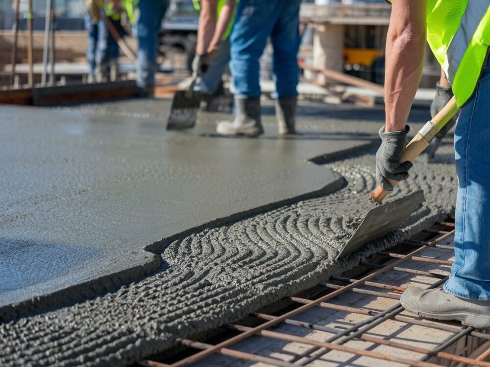 Zacieranie betonu przy użyciu specjalistycznych narzędzi