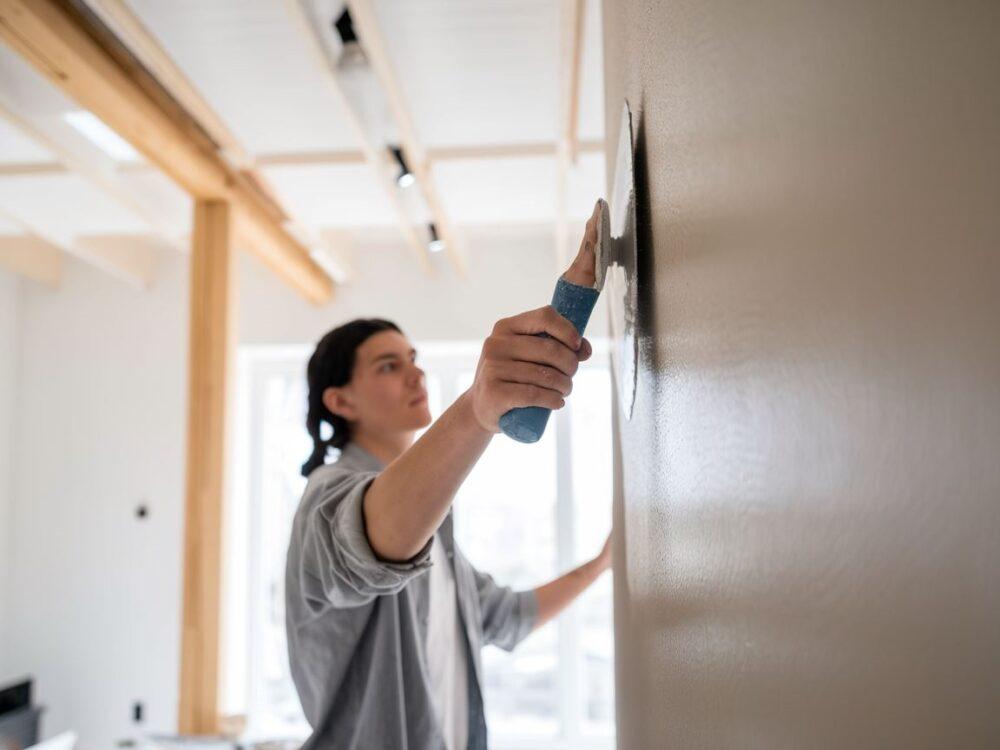 Zbliżenie na gładką powierzchnię ściany